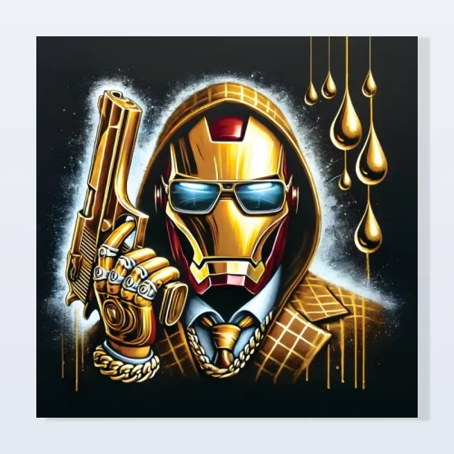 Tableau Iron Man luxe doré Tableau Iron Man luxe doré