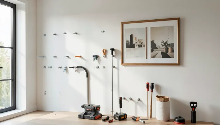 Chevilles et fixations murales adaptées au placo pour accrocher un cadre