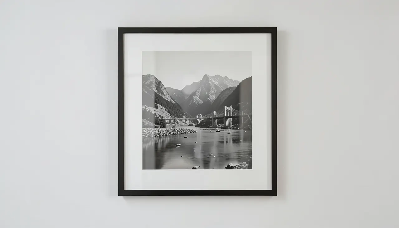 Passe-partout et encadrement premium Impression d'art avec passe-partout museum dans cadre flottant