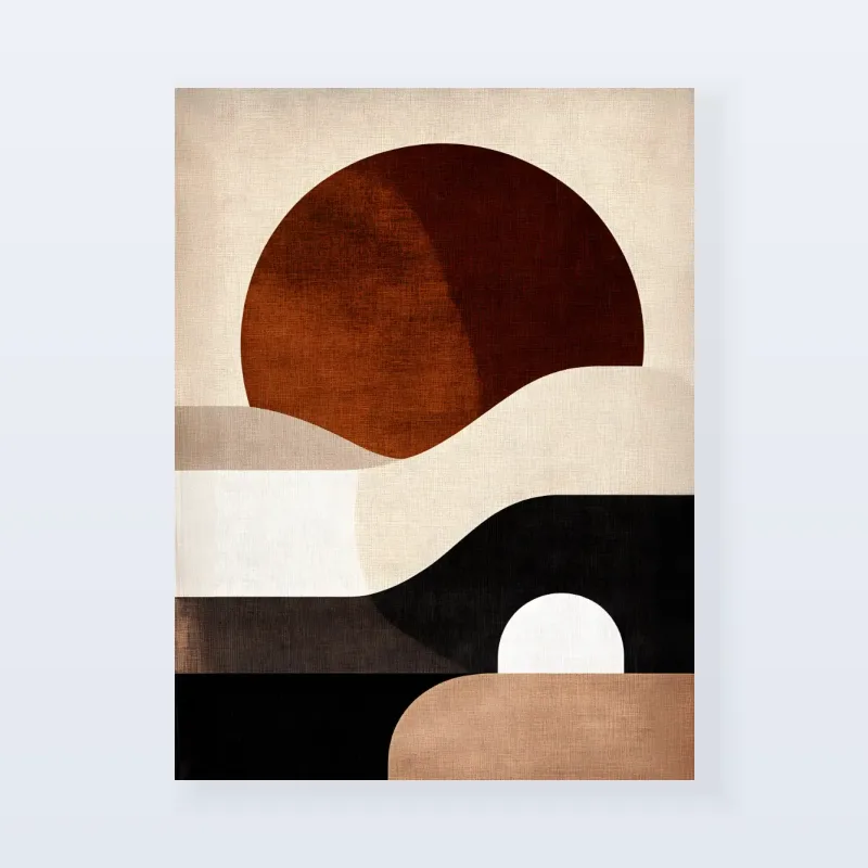 Tableau abstrait coucher terrestre