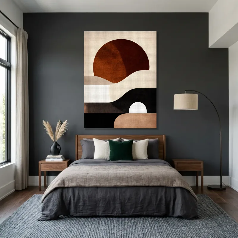 Tableau abstrait coucher terrestre – Toile sur châssis