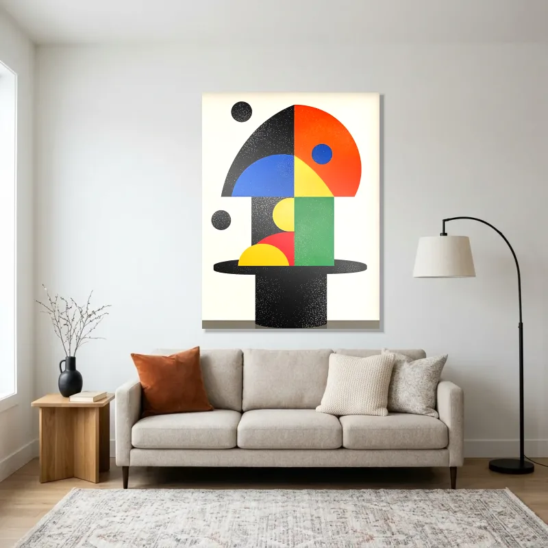 Tableau abstrait couleurs primaires – Aluminium Brillant