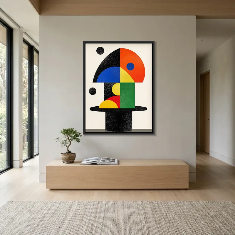 Tableau abstrait couleurs primaires – Cadre Flottant