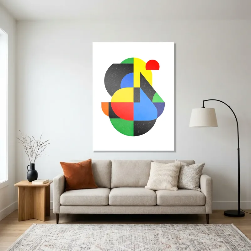 Tableau abstrait danse des formes – Aluminium Brillant
