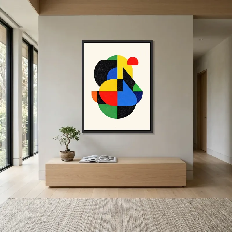 Tableau abstrait danse des formes – Cadre Flottant