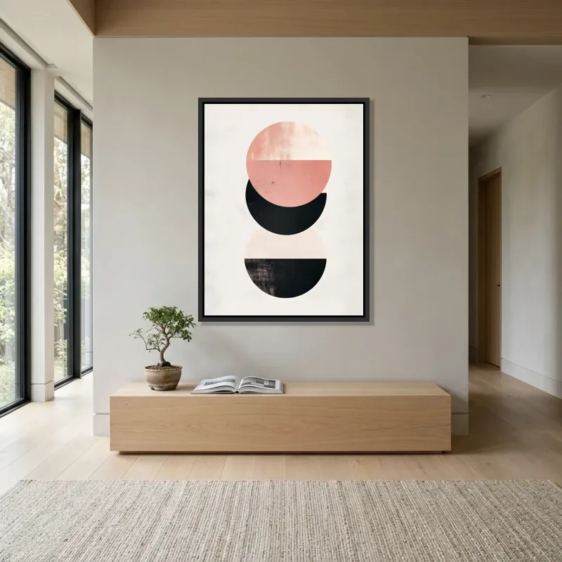 Tableau abstrait équilibre géométrique – Cadre Flottant