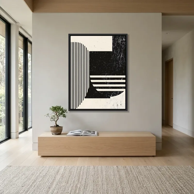 Tableau abstrait équilibre linéaire – Cadre Flottant