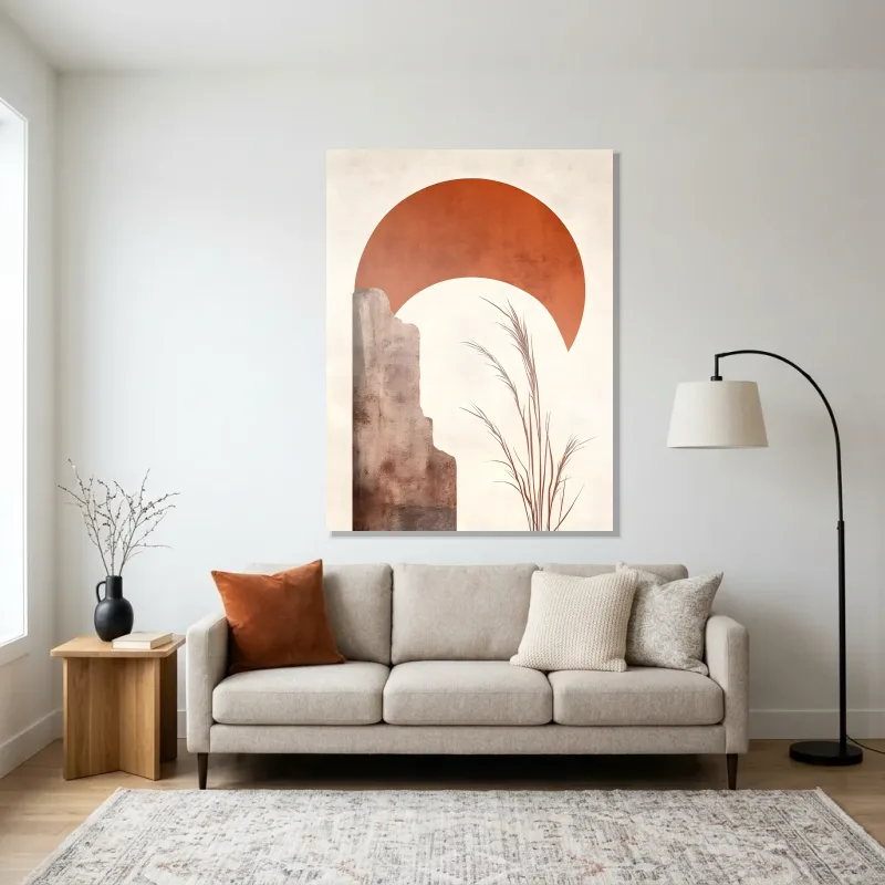 Tableau abstrait éveil rocheux – Aluminium Brillant