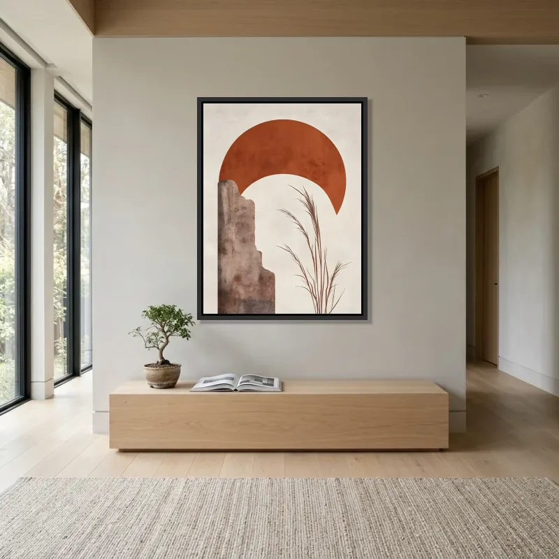 Tableau abstrait éveil rocheux – Cadre Flottant