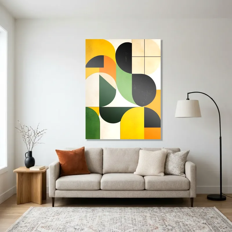 Tableau abstrait vibration chromatique – Aluminium Brillant