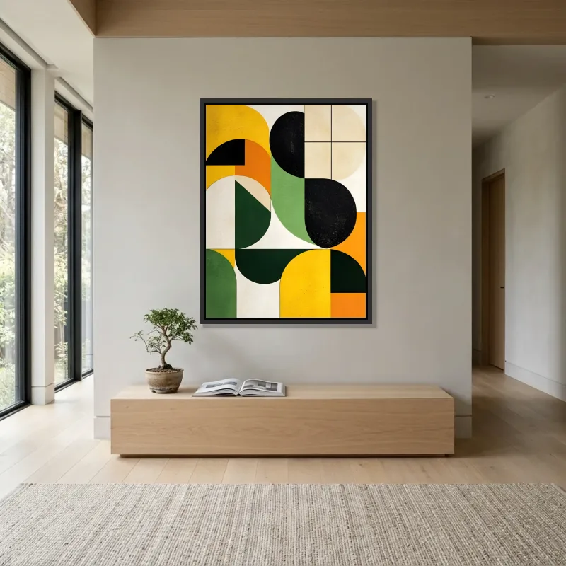 Tableau abstrait vibration chromatique – Cadre Flottant