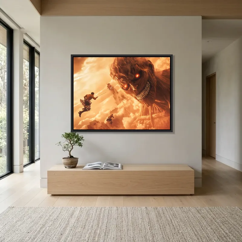 Tableau Attaque des Titans colosse – Cadre Flottant
