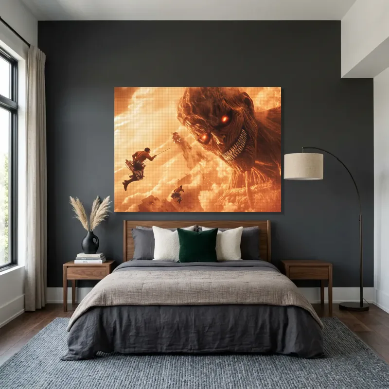 Tableau Attaque des Titans colosse – Toile sur châssis