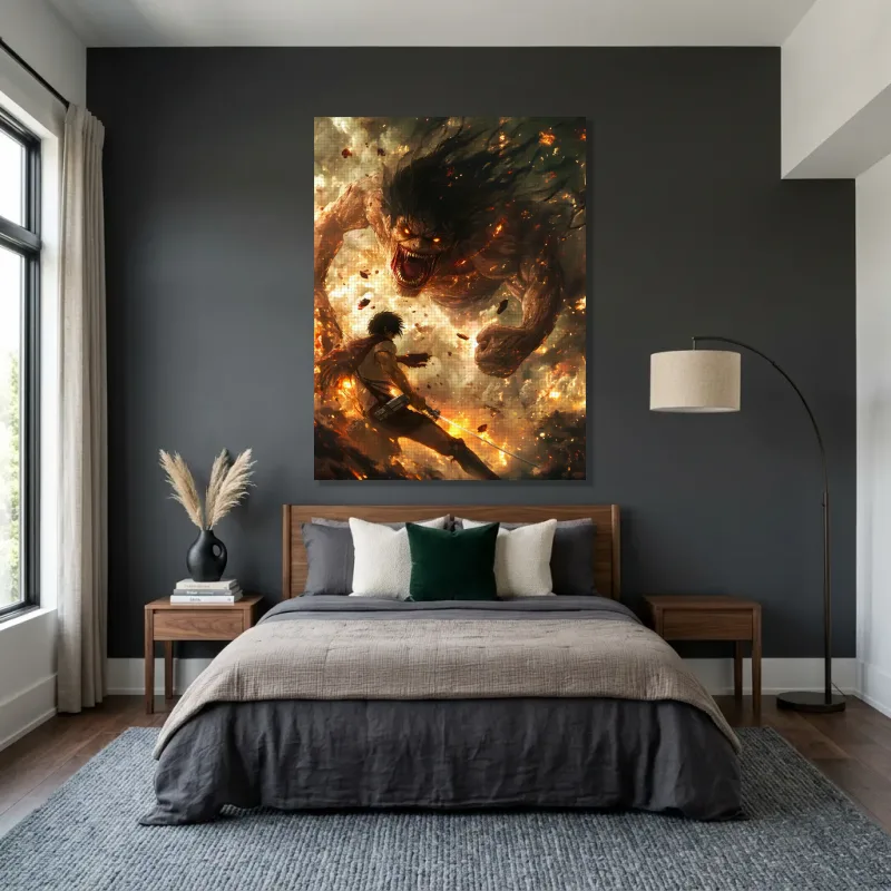 Tableau Attaque des Titans furieux – Toile sur châssis