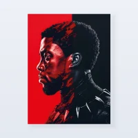 Tableau Black Panther profil rouge Tableau Black Panther profil rouge