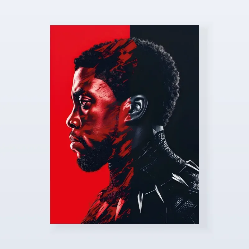 Tableau Black Panther profil rouge
