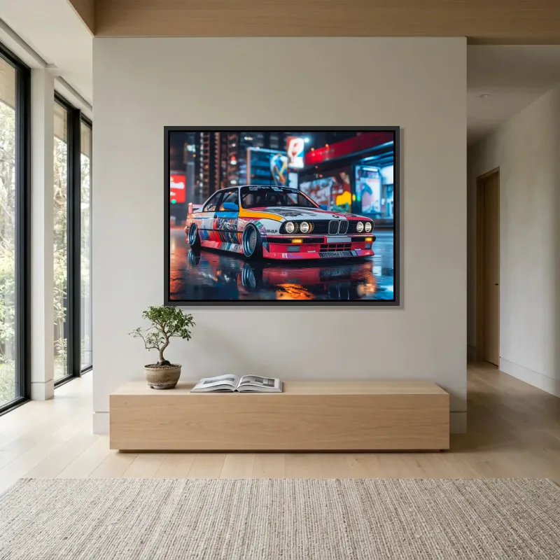 Tableau BMW art car – Cadre Flottant