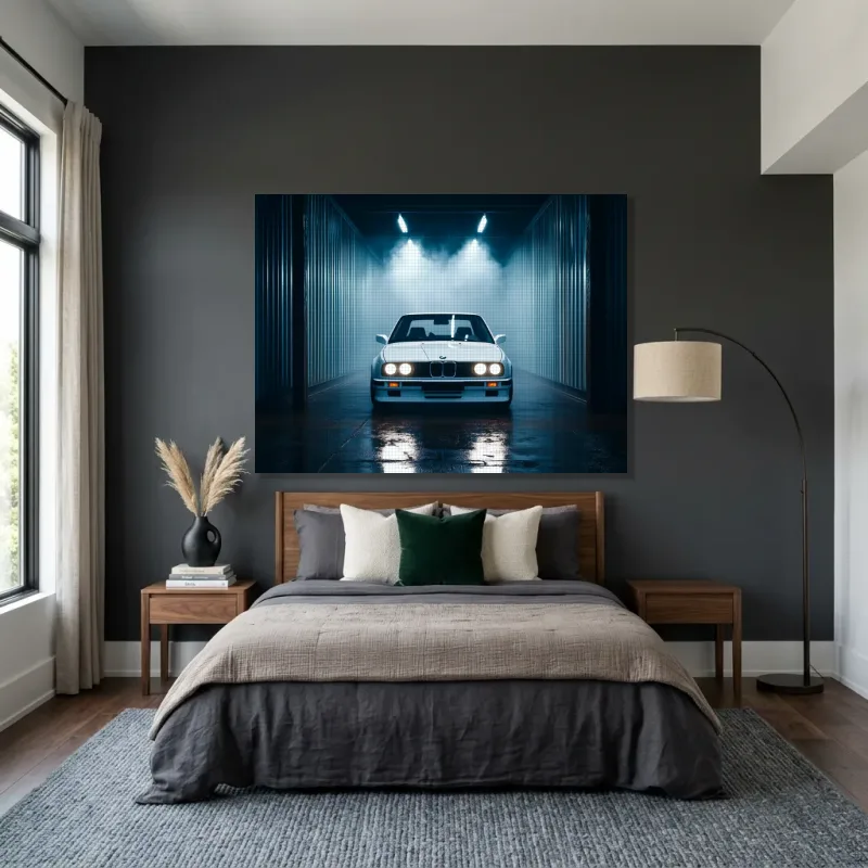 Tableau BMW blanc design – Toile sur châssis