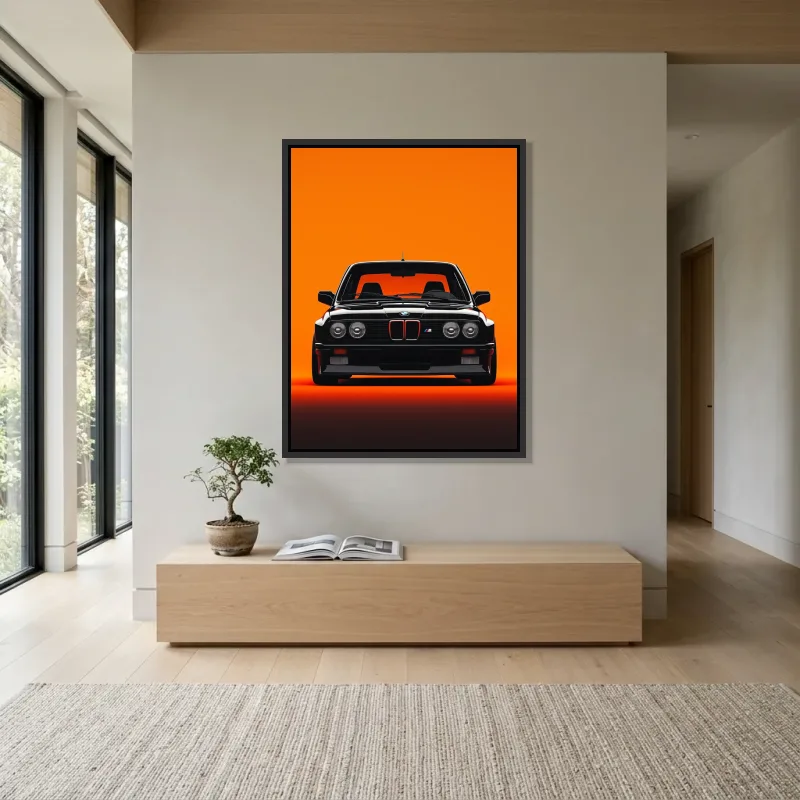 Tableau BMW classique orange – Cadre Flottant