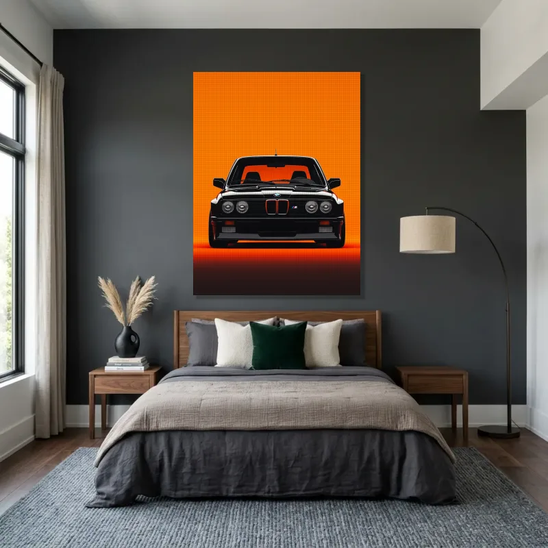 Tableau BMW classique orange – Toile sur châssis
