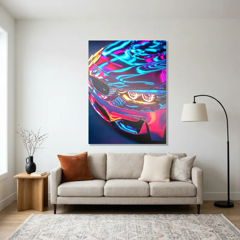 Tableau BMW futuriste – Aluminium Brillant