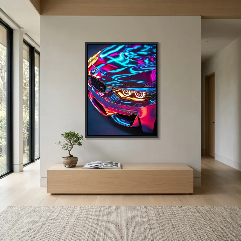 Tableau BMW futuriste – Cadre Flottant