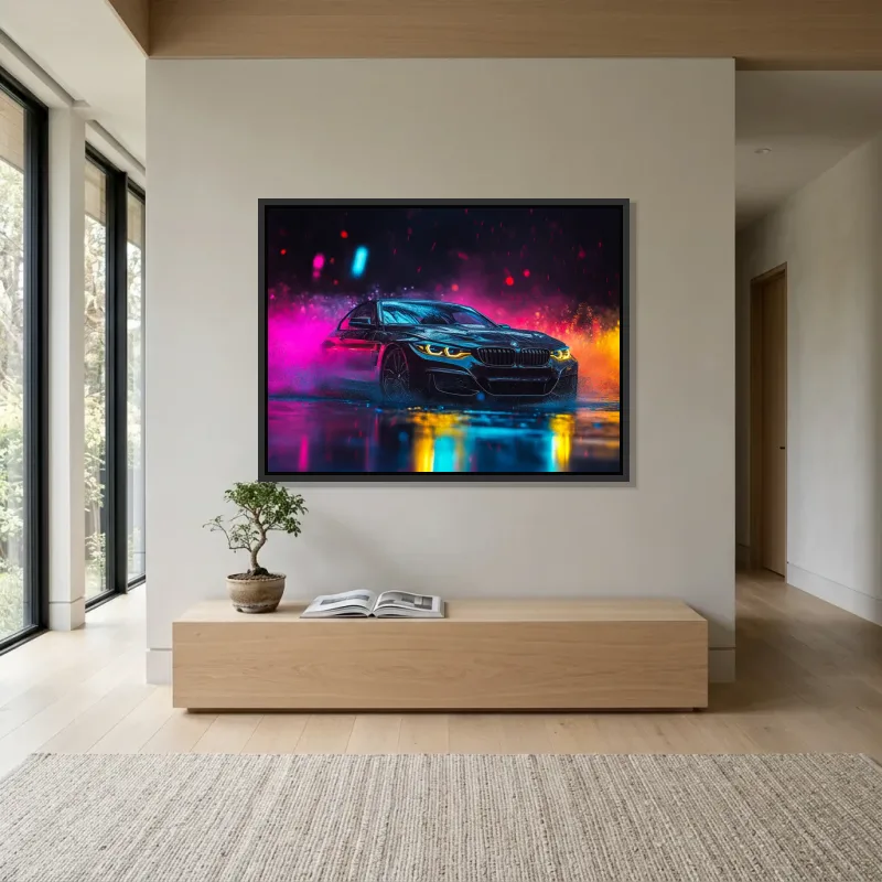 Tableau BMW noir – Cadre Flottant