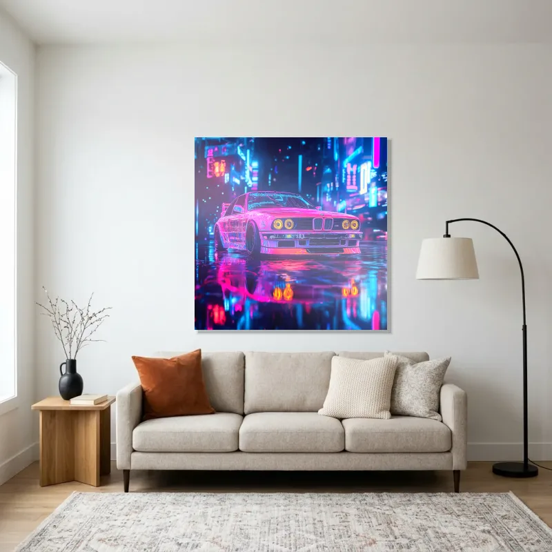 Tableau BMW rose décoration murale – Aluminium Brillant