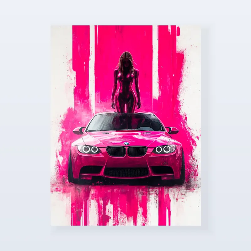 Tableau BMW rose femme
