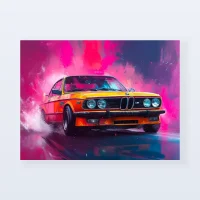 Tableau BMW vintage orange