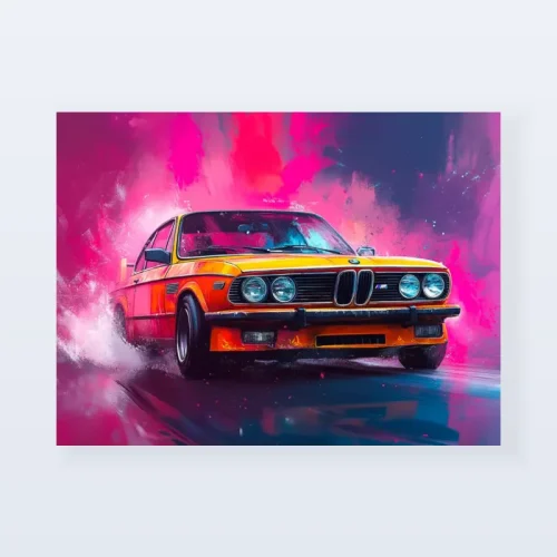 Tableau BMW vintage orange Tableau BMW vintage orange