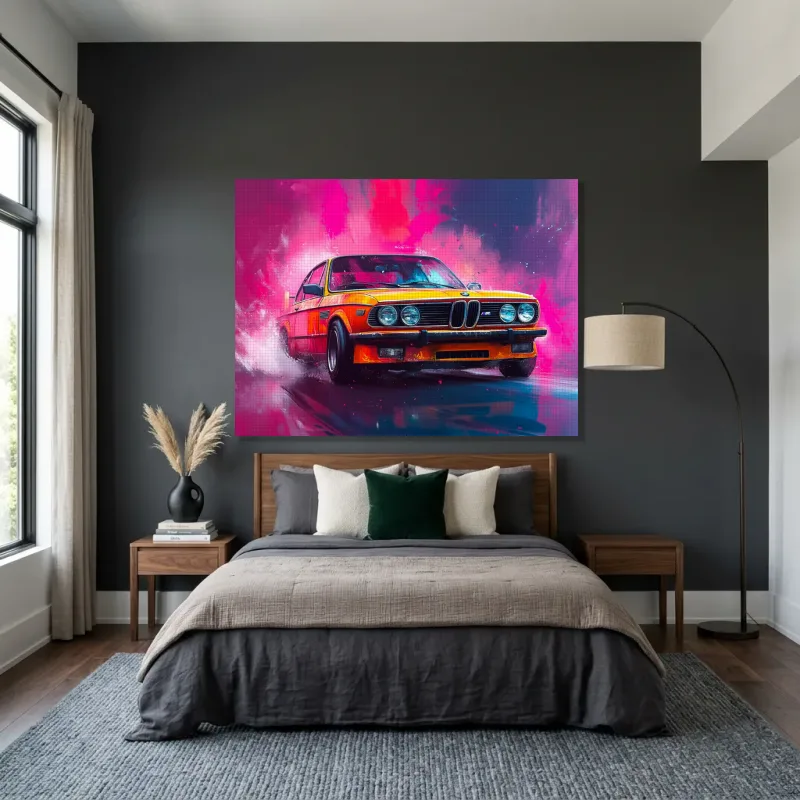 Tableau BMW vintage orange – Toile sur châssis