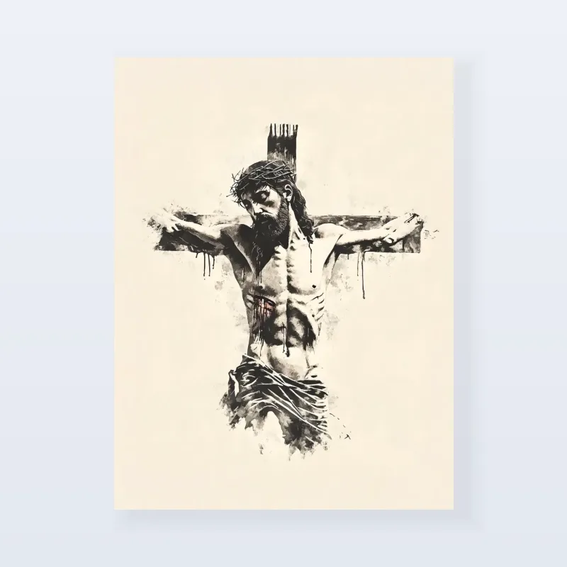 Tableau Christ sépia