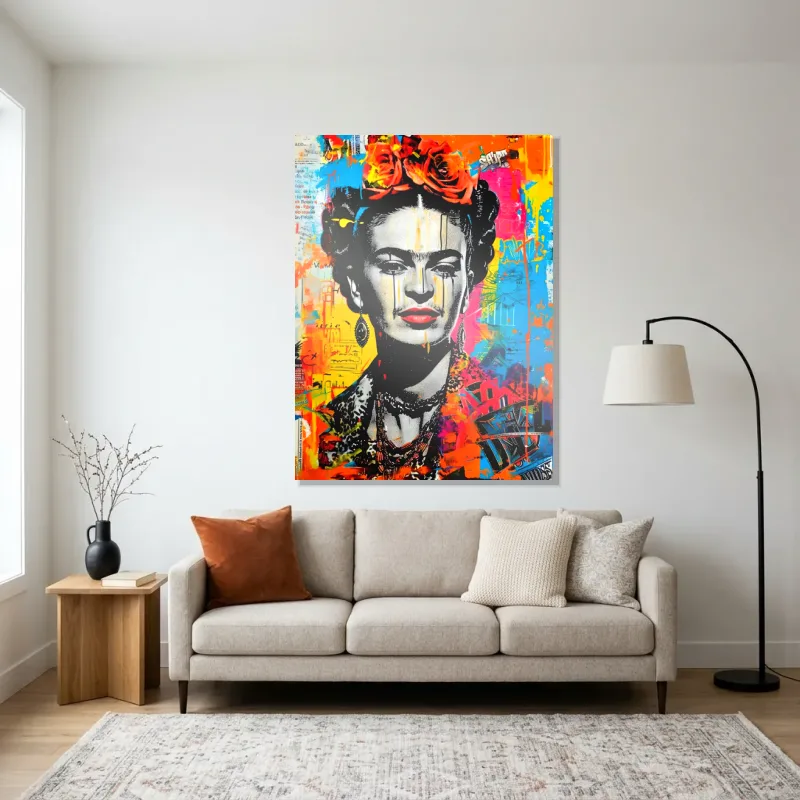 Tableau décoration Frida Kahlo – Aluminium Brillant