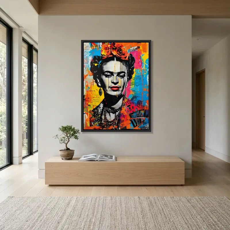 Tableau décoration Frida Kahlo – Cadre Flottant