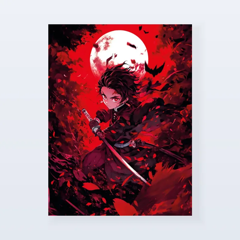 Tableau Demon Slayer guerrier lunaire