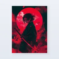 Tableau Demon Slayer guerrier sombre Tableau Demon Slayer guerrier sombre