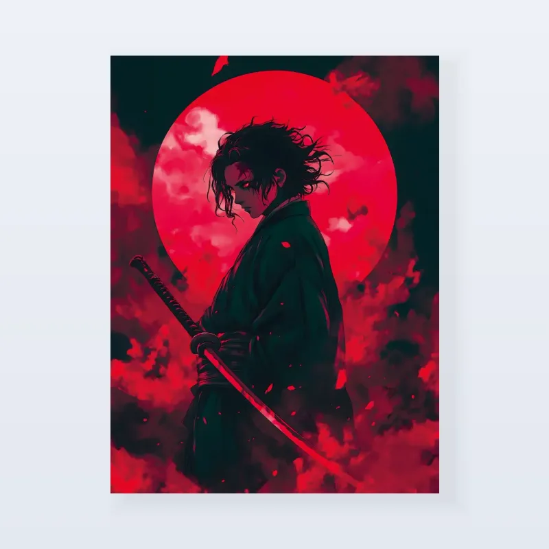 Tableau Demon Slayer guerrier sombre