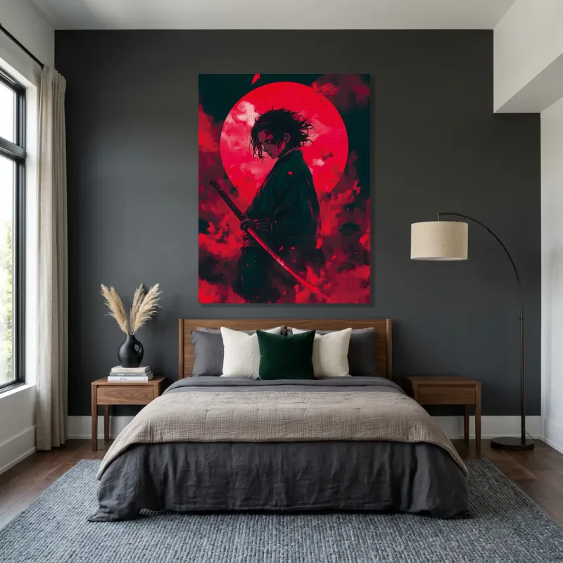 Tableau Demon Slayer guerrier sombre – Toile sur châssis