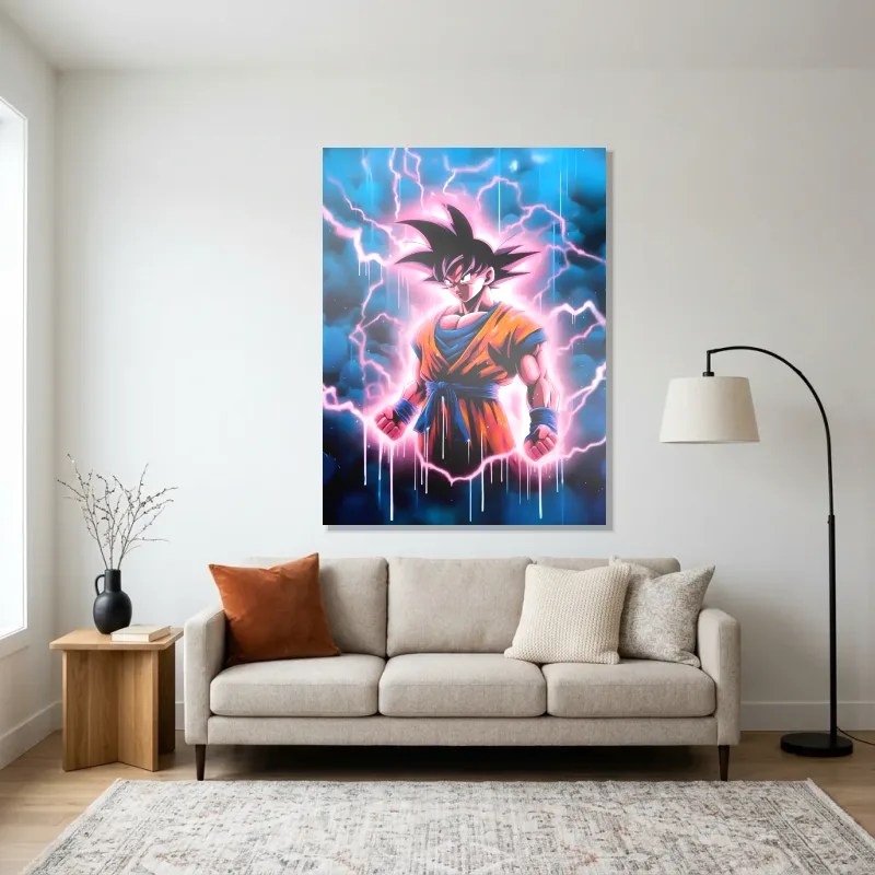 Tableau Dragon Ball Z éveil puissance – Aluminium Brillant