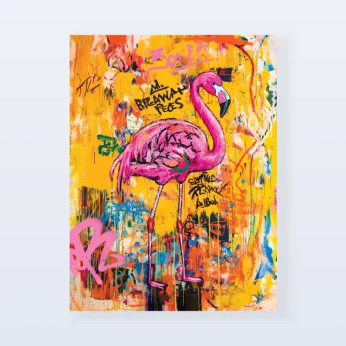 Tableau flamant rose urbain Tableau flamant rose urbain