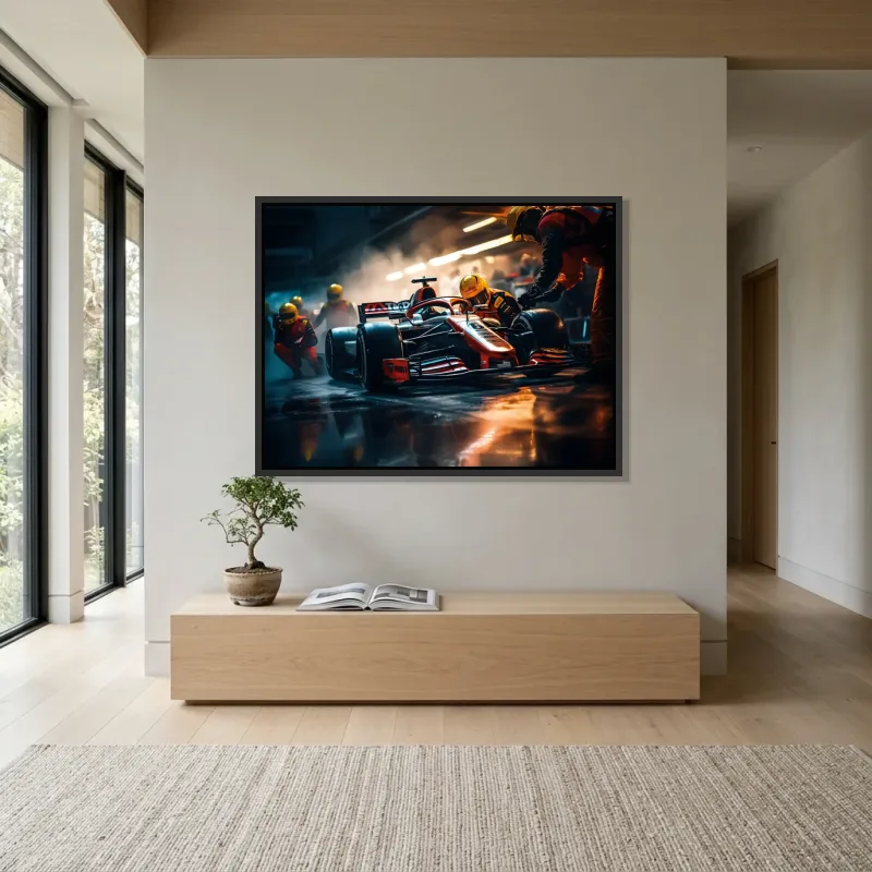 Tableau formule 1 arrêt stand – Cadre Flottant