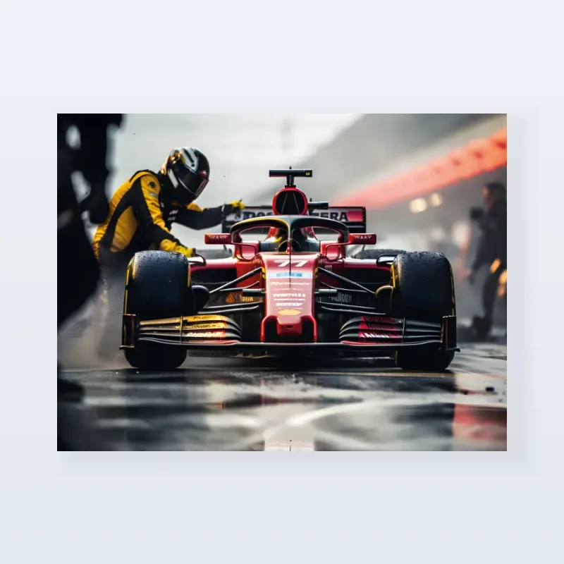Tableau formule 1 Ferrari arrêt