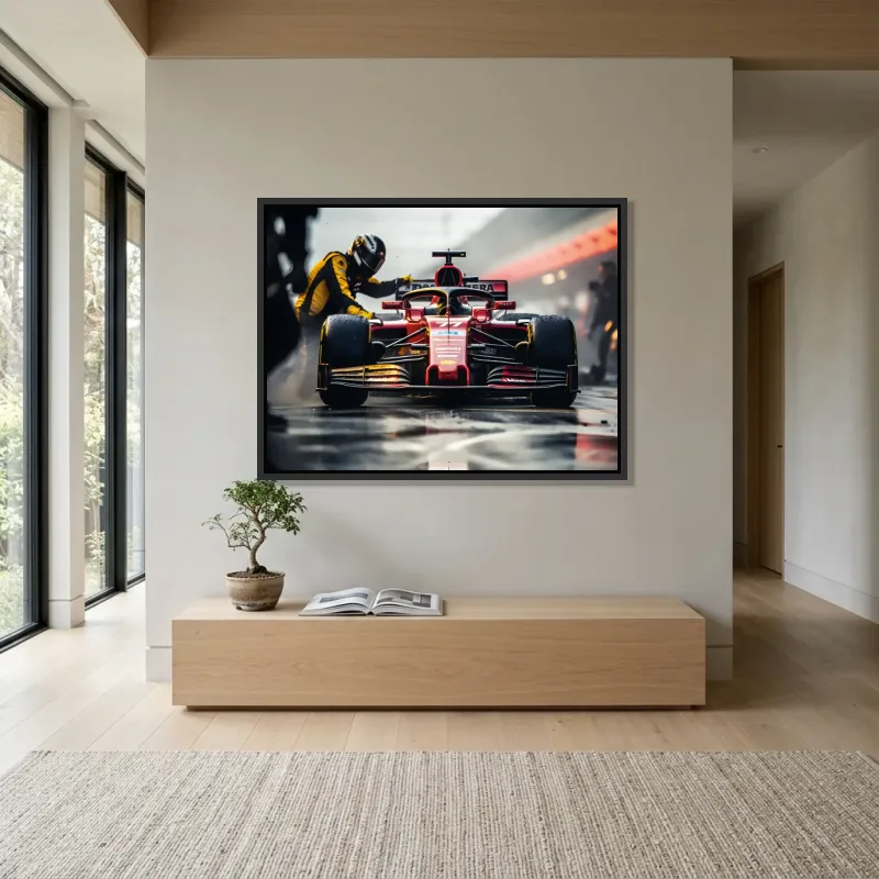 Tableau formule 1 Ferrari arrêt – Cadre Flottant