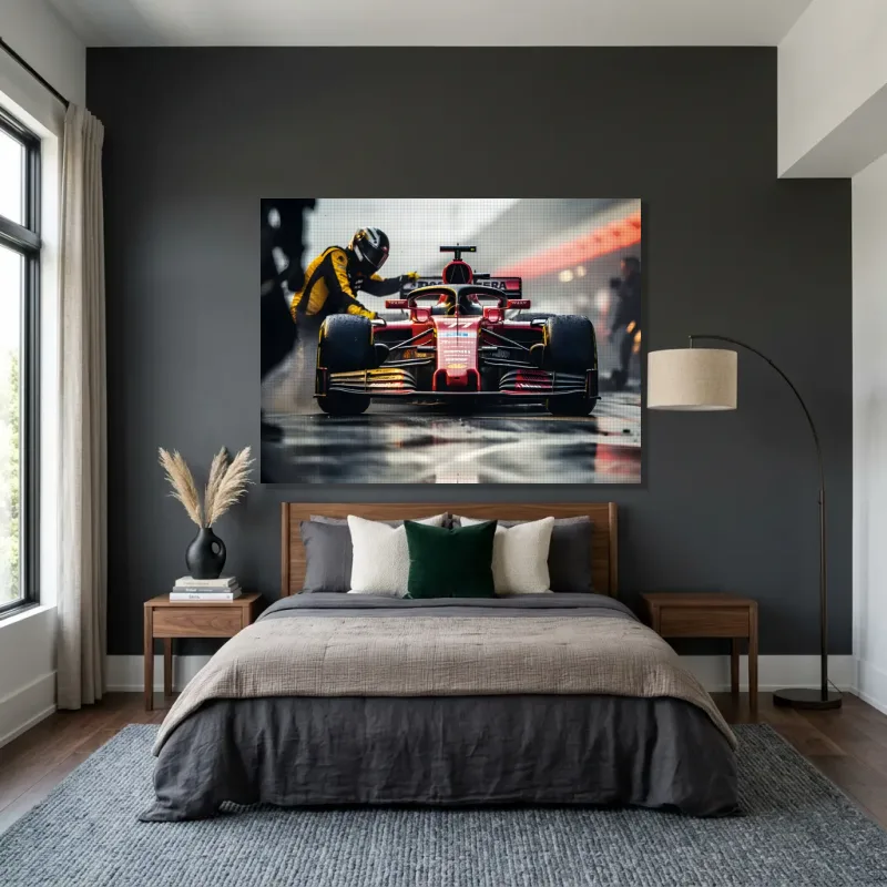 Tableau formule 1 Ferrari arrêt – Toile sur châssis