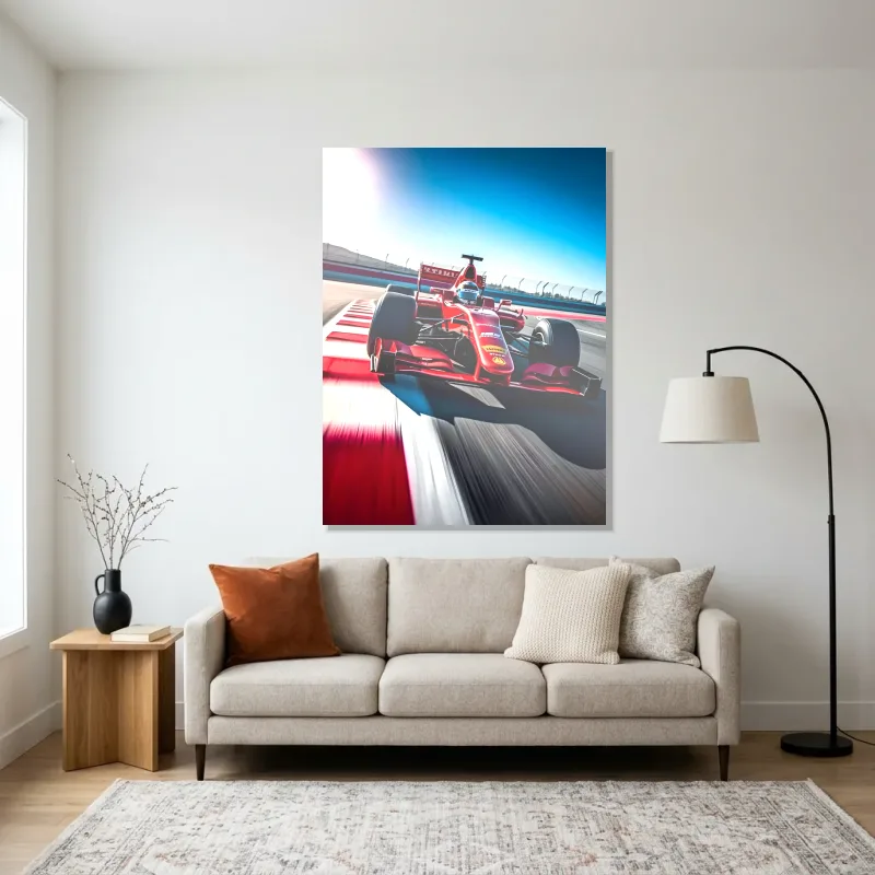Tableau formule 1 Ferrari circuit – Aluminium Brillant