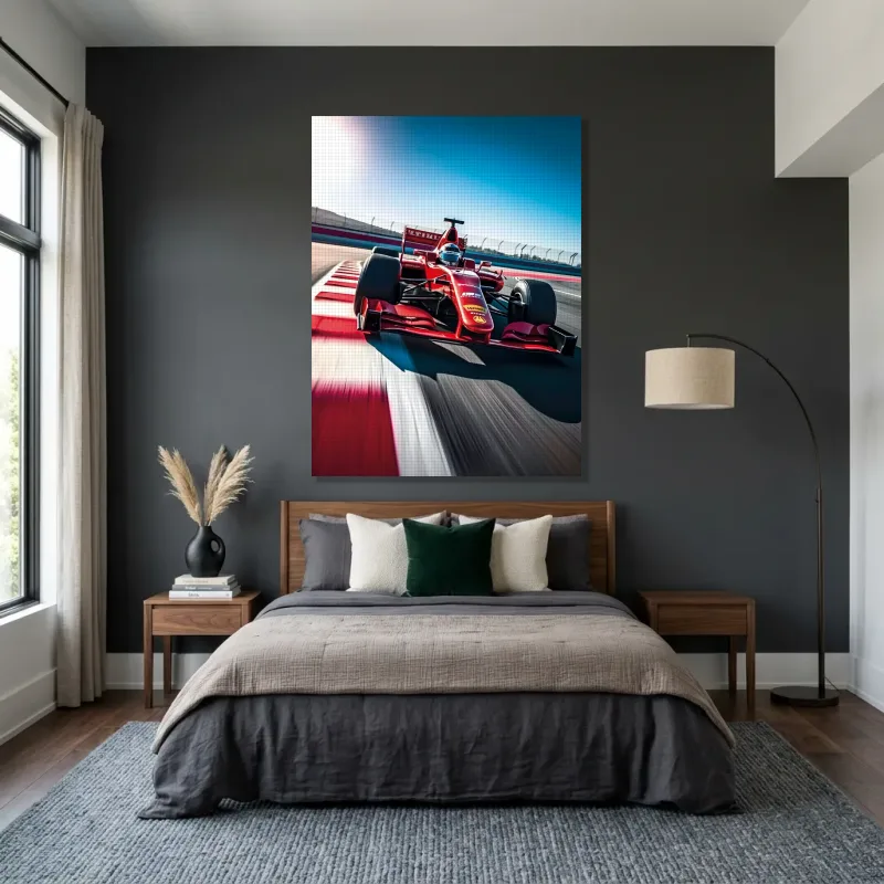 Tableau formule 1 Ferrari circuit – Toile sur châssis