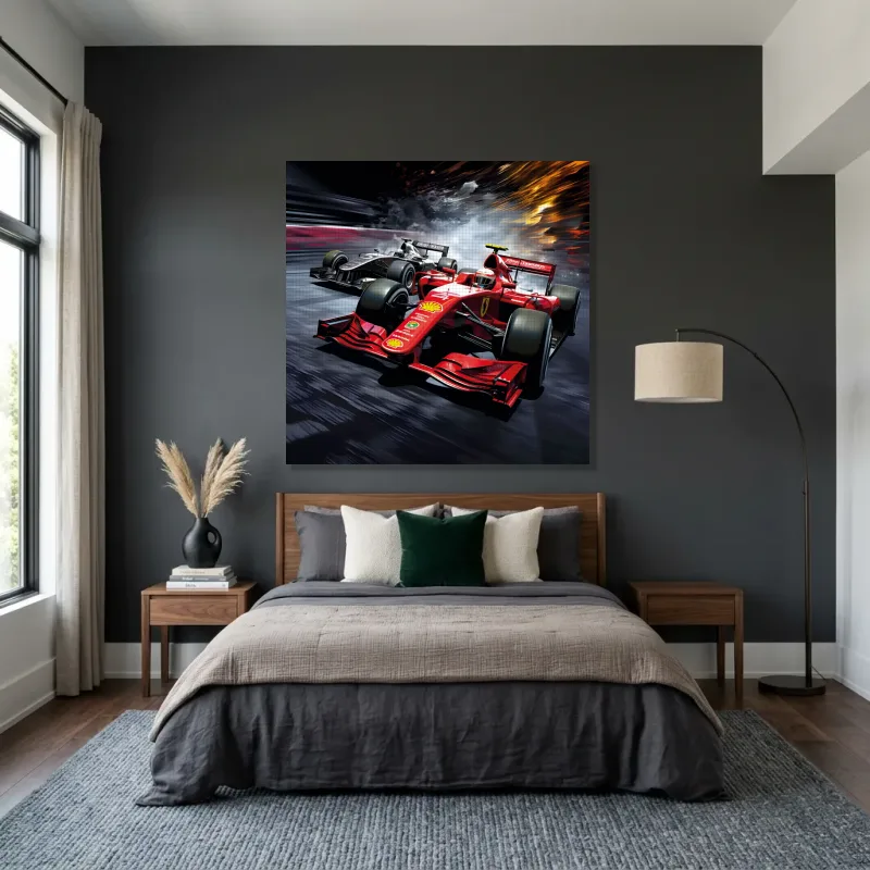 Tableau formule 1 Ferrari déco – Toile sur châssis