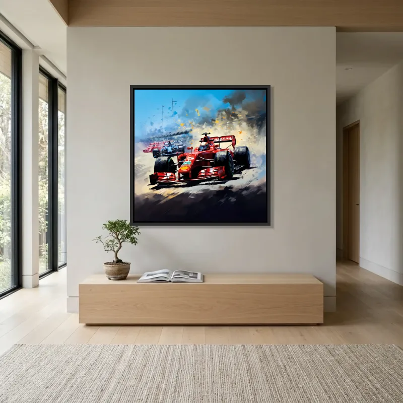 Tableau formule 1 Ferrari piste – Cadre Flottant