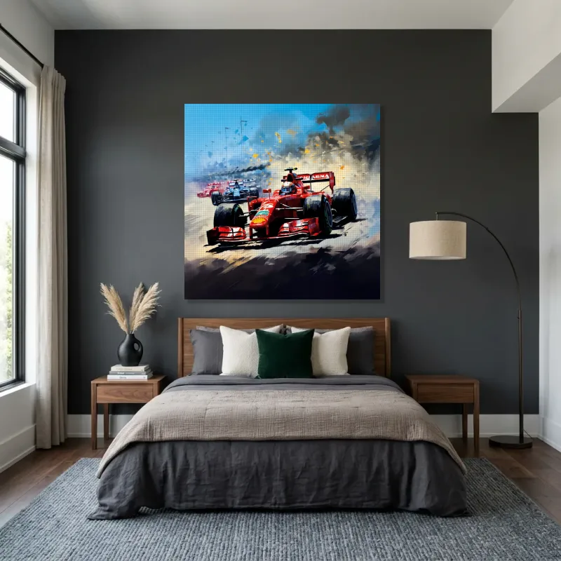 Tableau formule 1 Ferrari piste – Toile sur châssis